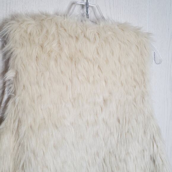 Jack ivory Scotlyn faux fur long open front vest size small - Picture 6 of 9
